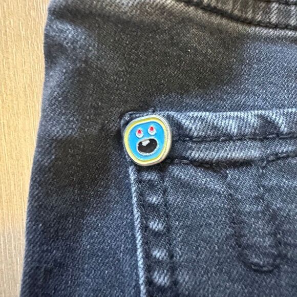 Icecream Jade Black Jeans Size 32 Blue Running Dog Graphic Distressed Streetwear - Picture 10 of 16